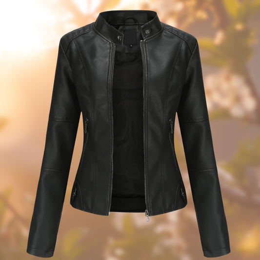 Damen-Lederjacke, modernes Design, weiches PU, Regular Fit 1