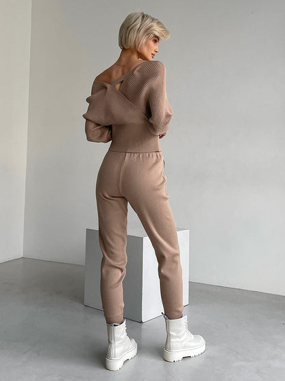 Damen-Set, zweiteilig, schulterfrei, modern, elastische Viskose-3