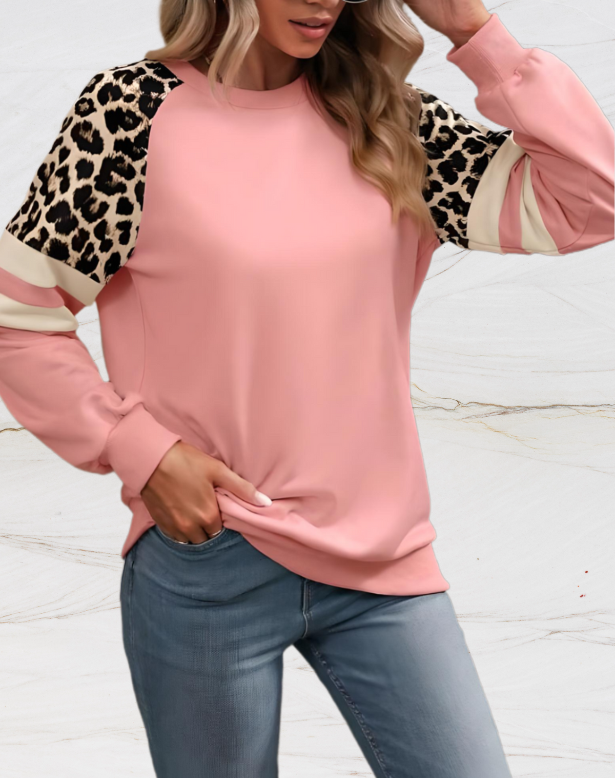 Damen-Strickpullover, oversized Leopardenmuster, weich-2