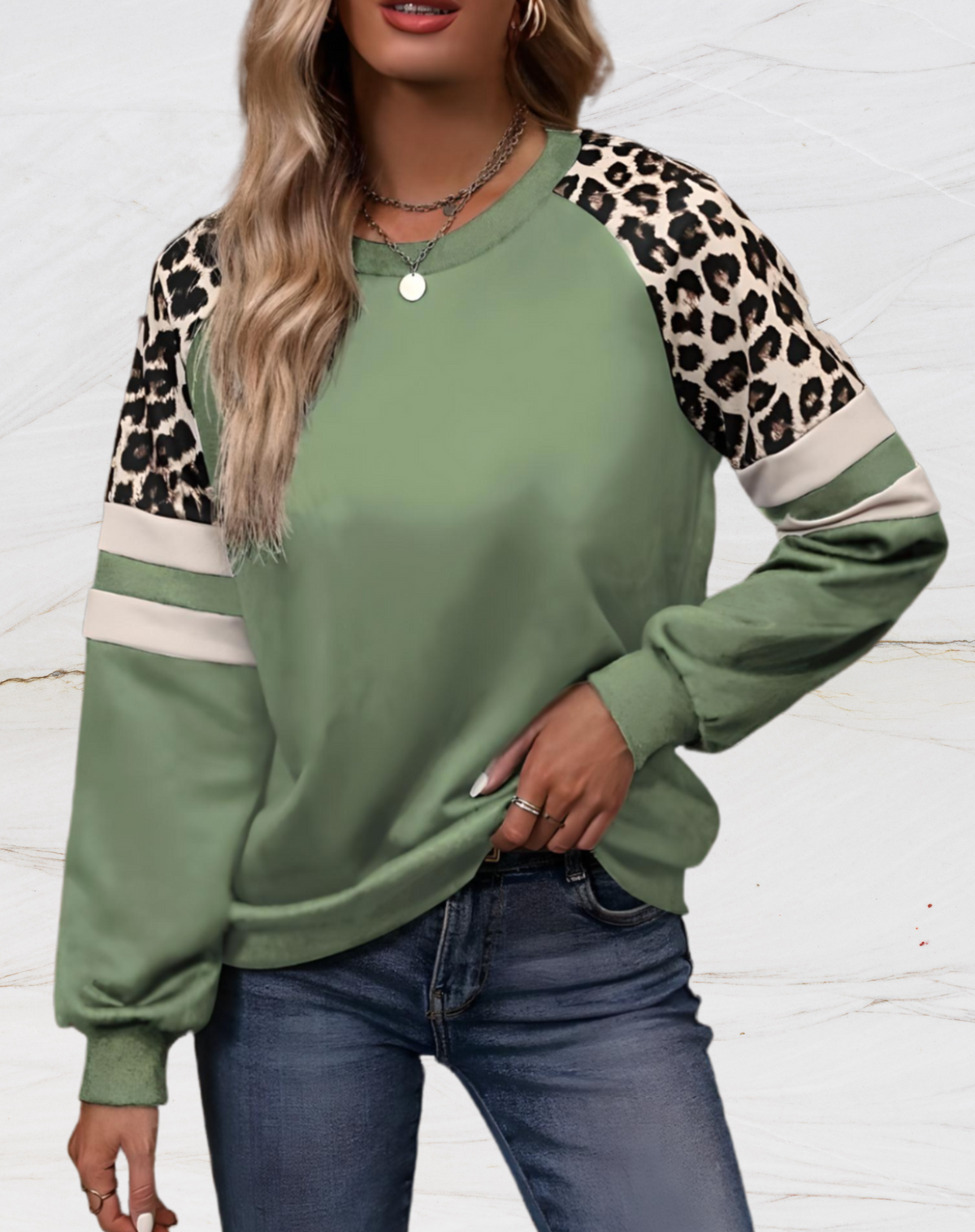 Damen-Strickpullover, oversized Leopardenmuster, weich-4