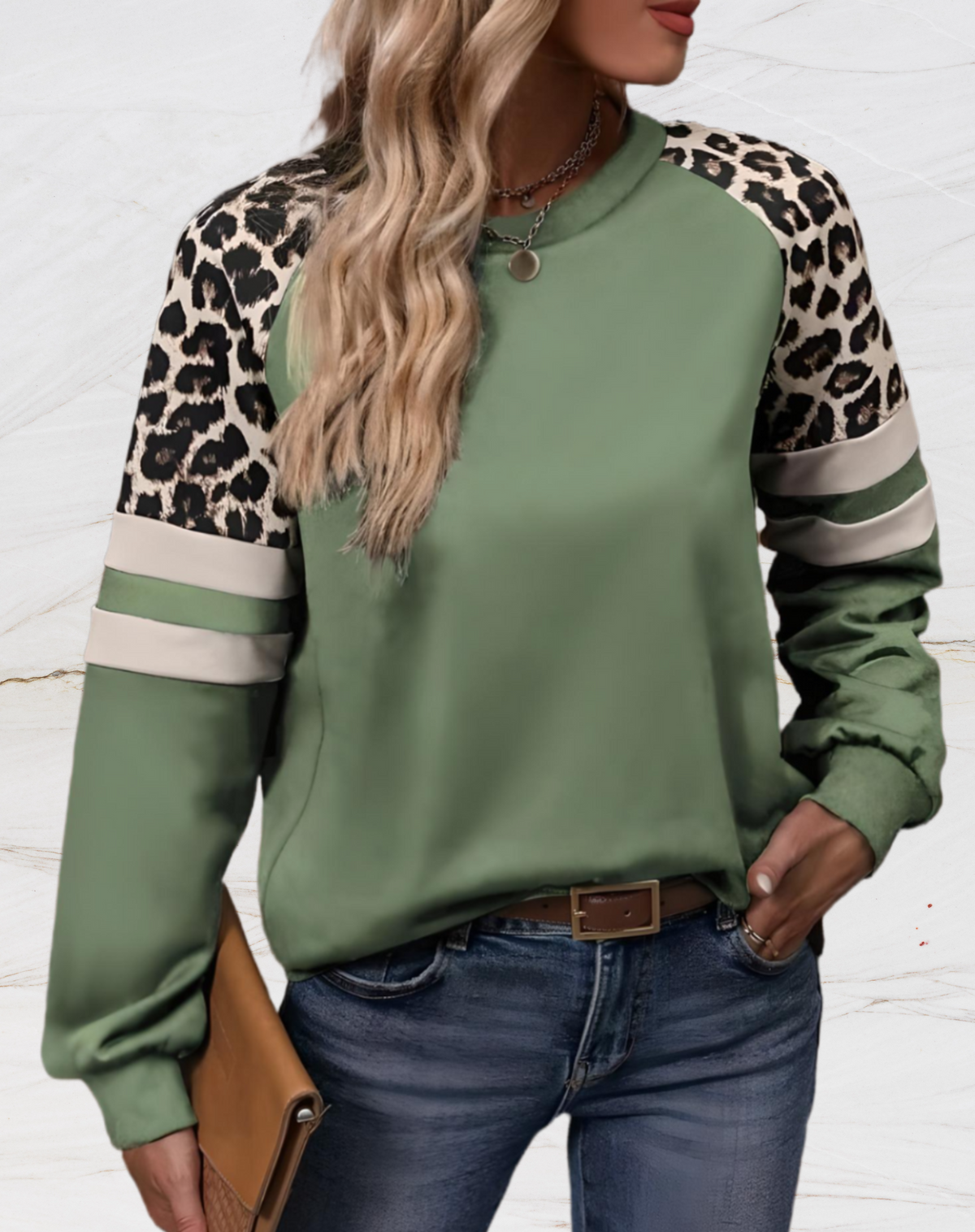 Damen-Strickpullover, oversized Leopardenmuster, weich-5