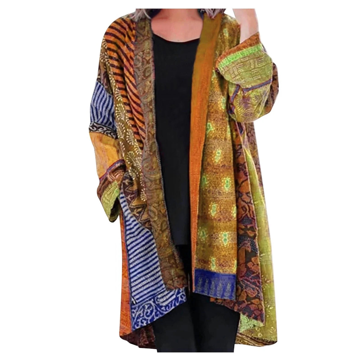 Langer Damen-Cardigan im Retro-Design aus 100% Acryl mit langen Ärmeln-3