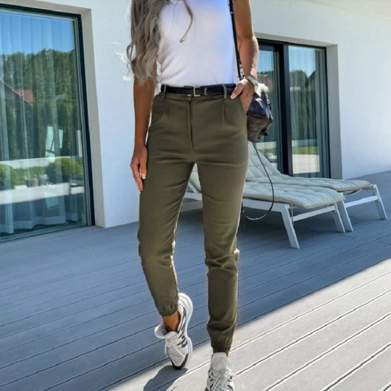 Damen-Hose, klassische Chino, Baumwolle-4