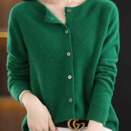 Lange Strickjacke Damen Entspannte Kaschmirqualität 1