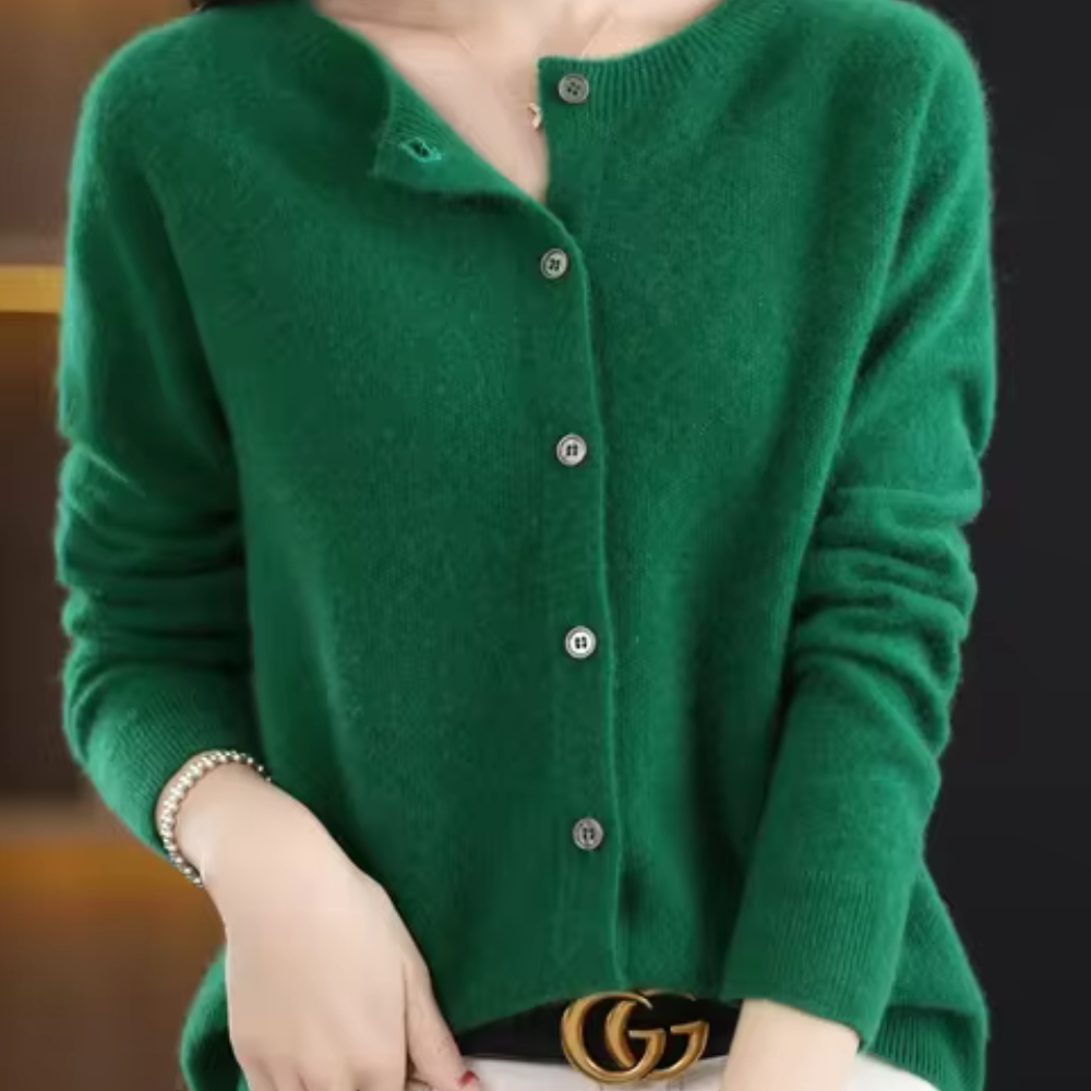 Lange Strickjacke Damen Entspannte Kaschmirqualität 6