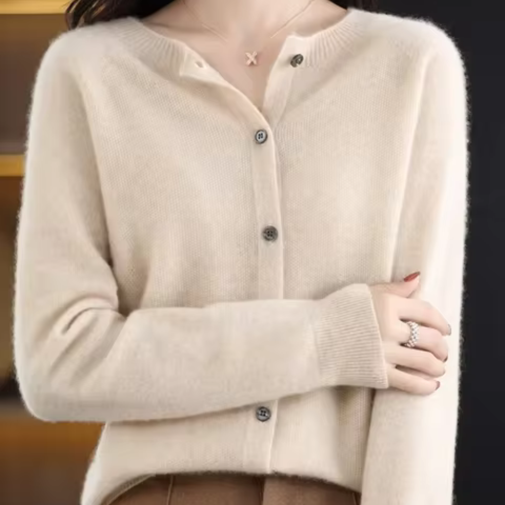Lange Strickjacke Damen Entspannte Kaschmirqualität 9