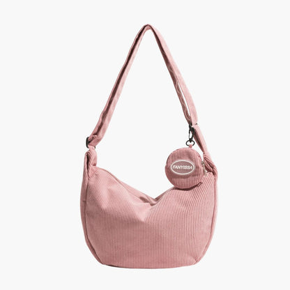 Damen Schultertasche Modernes Design Kordstoff Verstellbare Schulterriemen-1