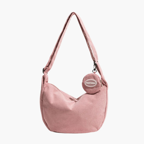 Damen Schultertasche Modernes Design Kordstoff Verstellbare Schulterriemen-1