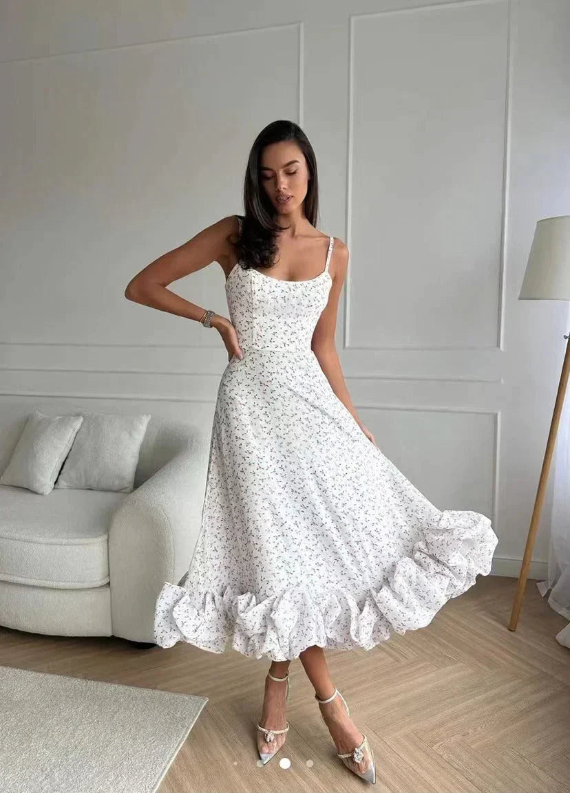 Damen-Midikleid, mit Rüschendetails aus weichen Polyester-Mischung-6