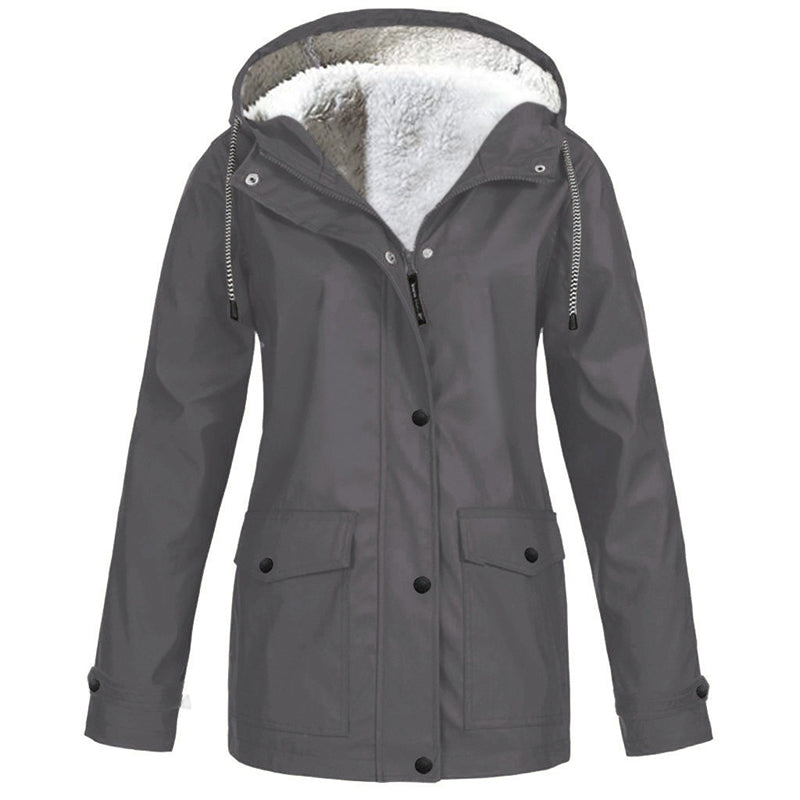 Damen-Regenmantel, elegant, wasserdicht, Polyesterfaser-4