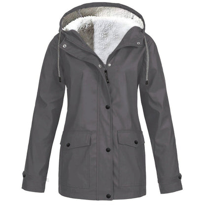 Damen-Regenmantel, elegant, wasserdicht, Polyesterfaser-4