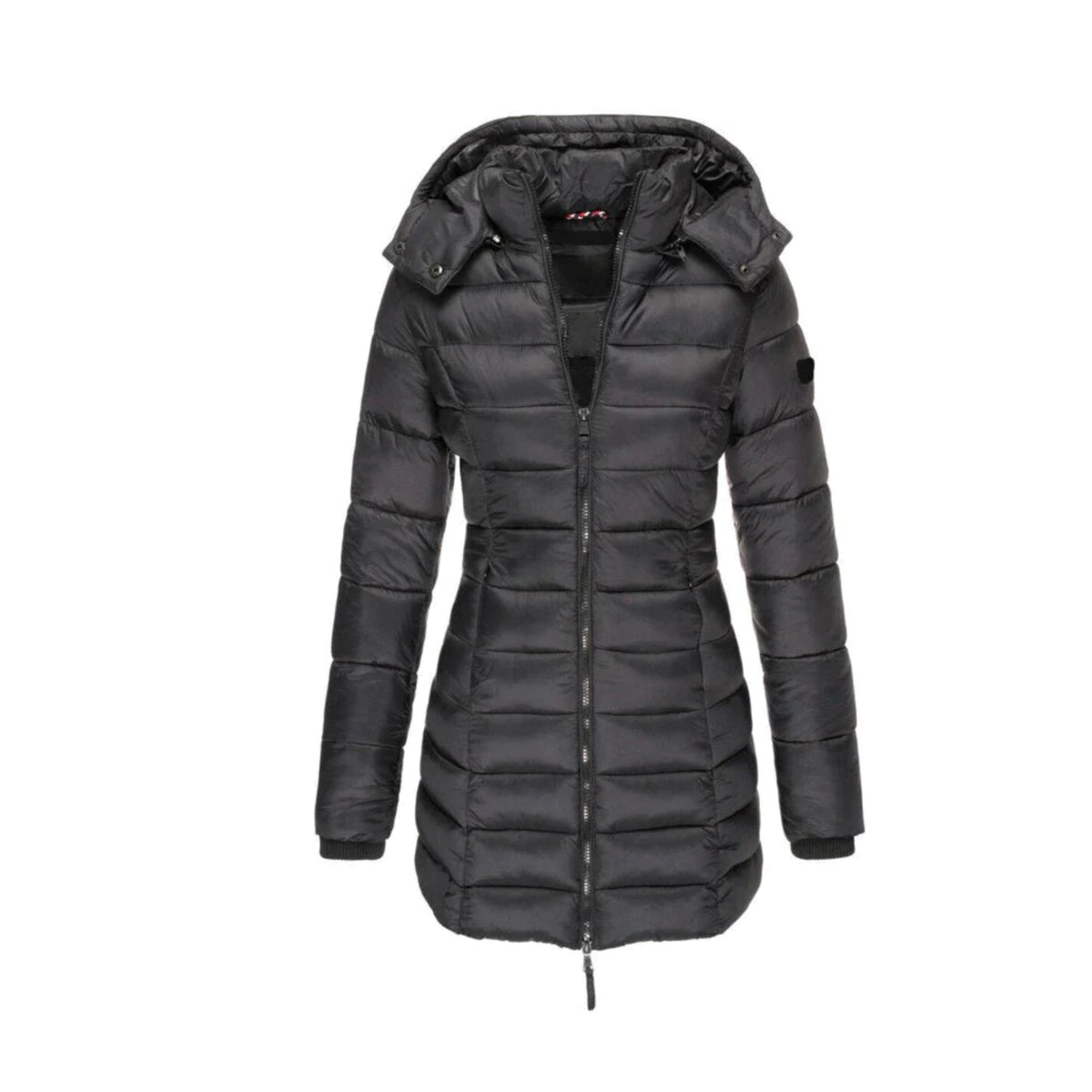 Variant image for Langer Wintermantel Damen Elegant Polyester mit Abnehmbarem Kragen-1