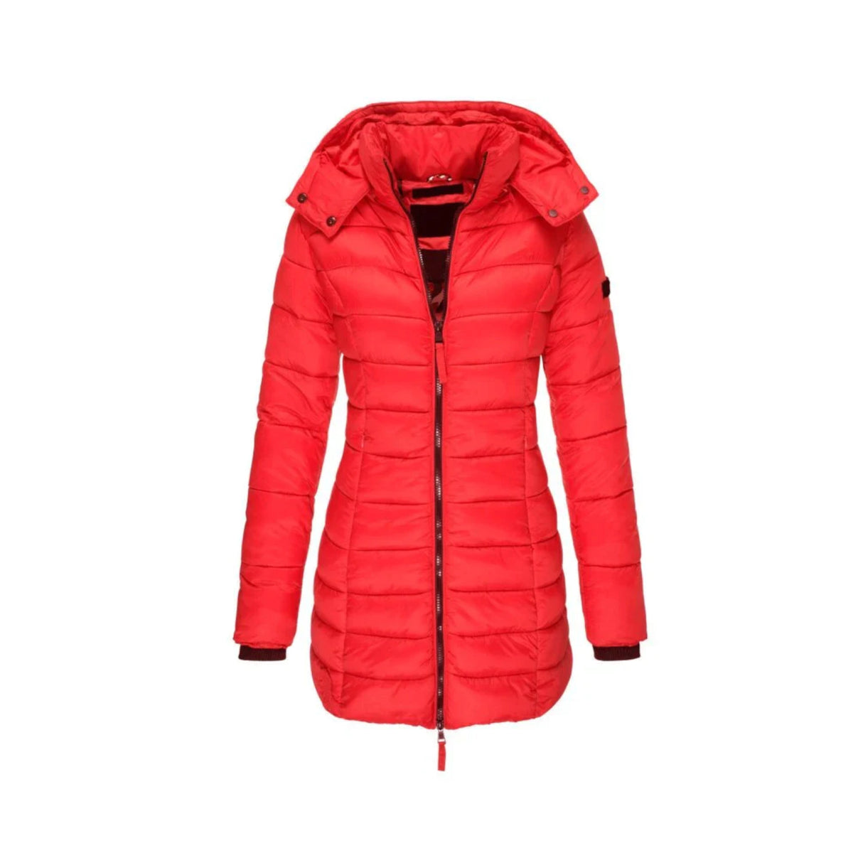 Variant image for Langer Wintermantel Damen Elegant Polyester mit Abnehmbarem Kragen-25