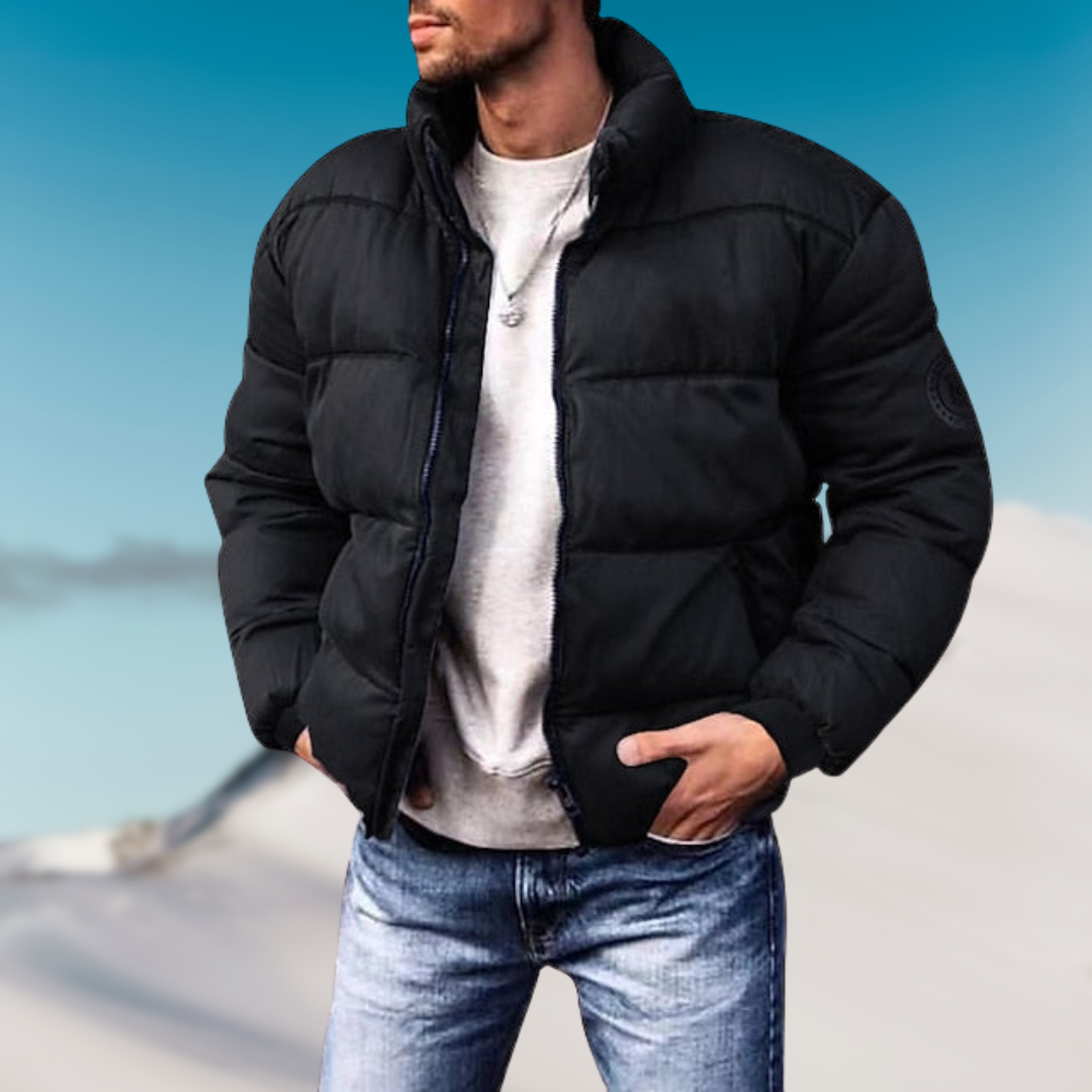 Herren-Pufferjacke, klassischer Stil, Polyester, für Winter und Herbst 2