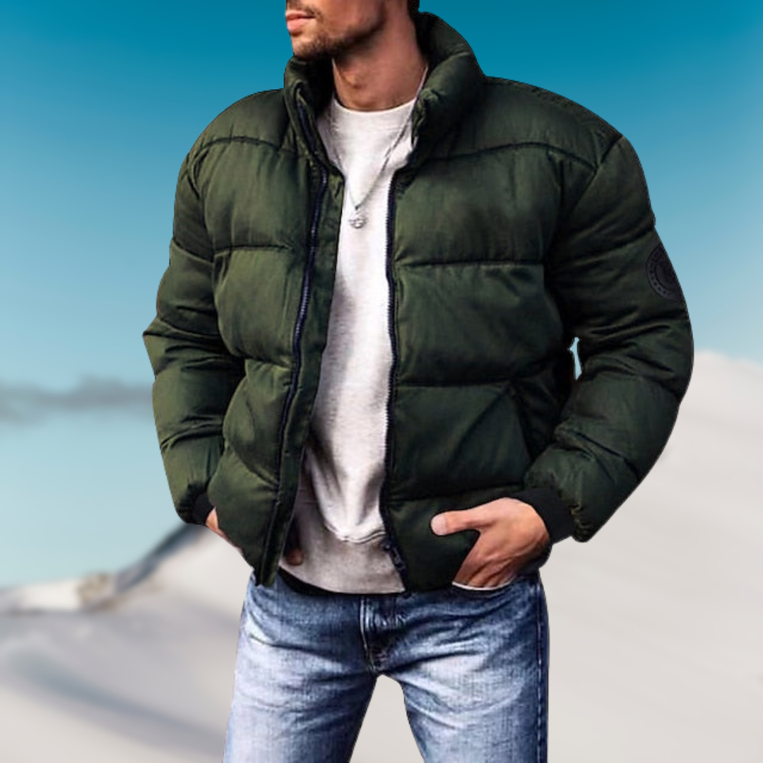 Herren-Pufferjacke, klassischer Stil, Polyester, für Winter und Herbst 3