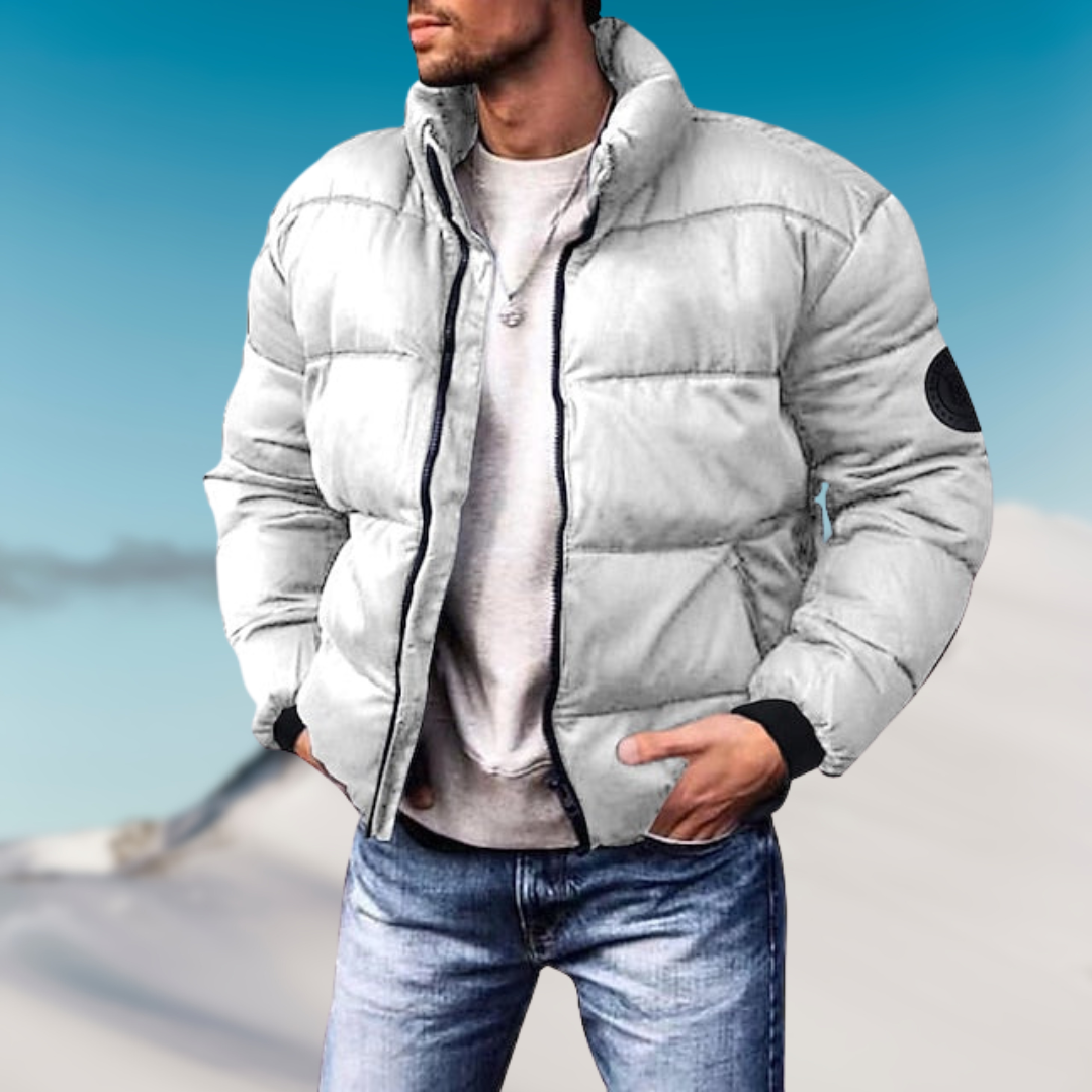 Herren-Pufferjacke, klassischer Stil, Polyester, für Winter und Herbst 4
