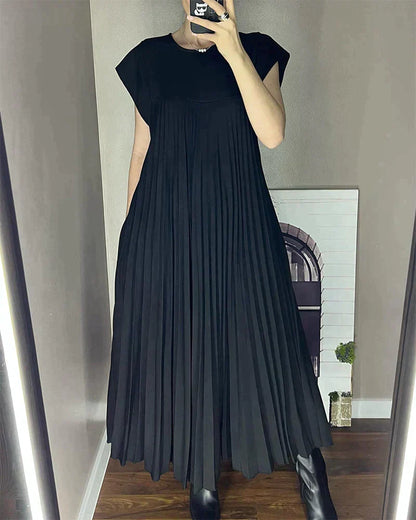 Schöne Damenkleider im Falten-Design mit kurzen Ärmeln aus Polyester – Eleganter und zeitloser Stil für jeden Anlass 6