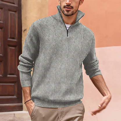 Variantenbild für Herren-Pullover mit Halbreißverschluss, modernes Design, aus 100 % Baumwolle-21