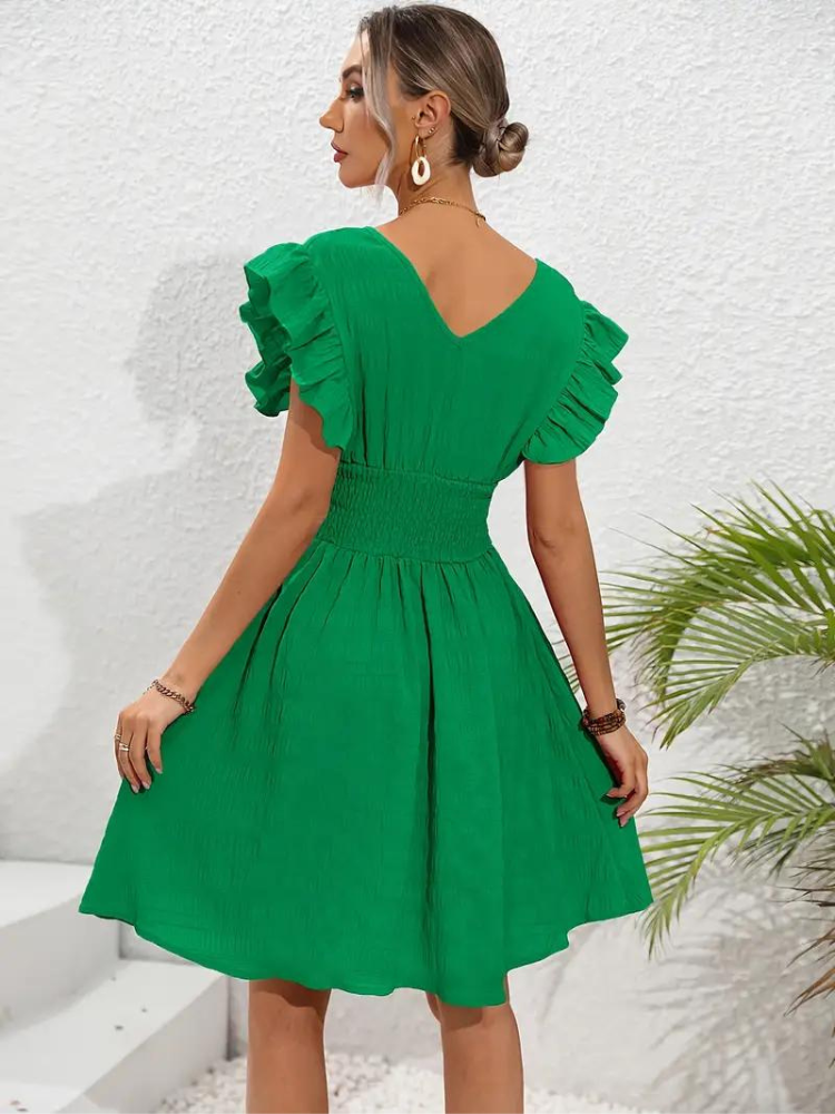 Damen-Minikleid, Rüsche, Polyester-2