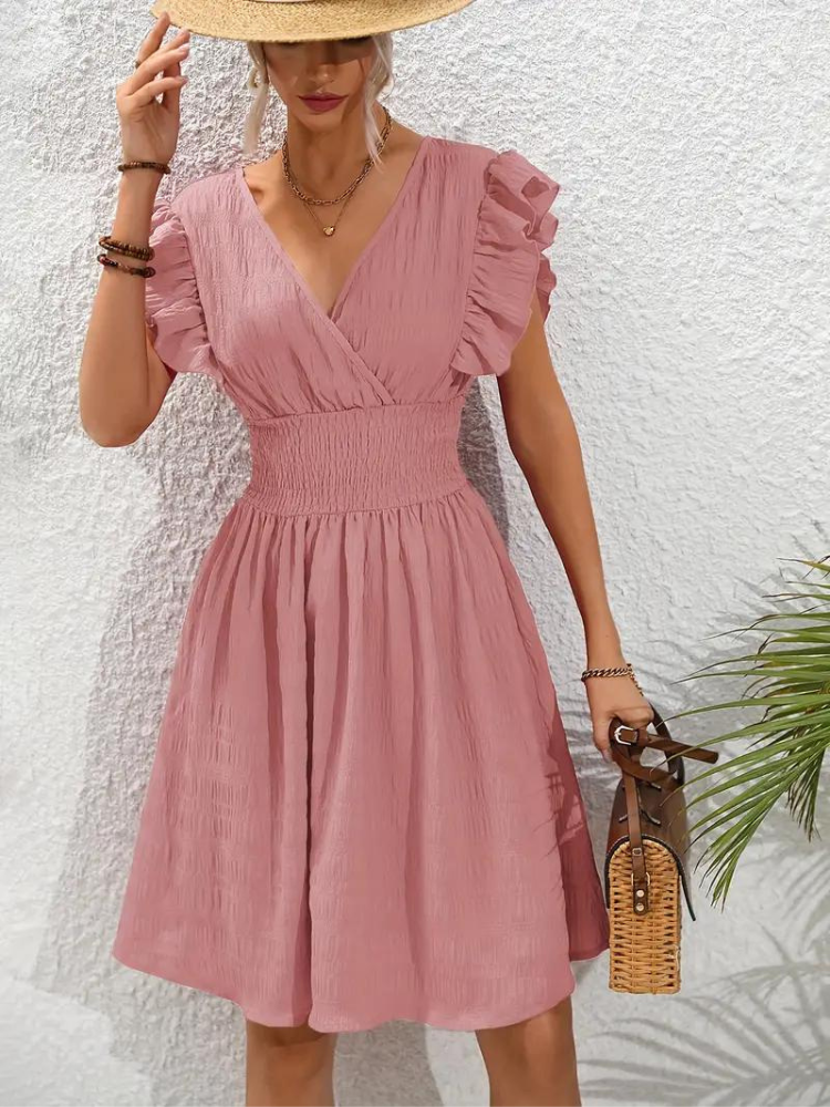 Damen-Minikleid, Rüsche, Polyester-6