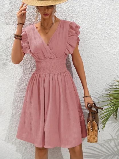 Damen-Minikleid, Rüsche, Polyester-6