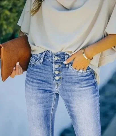Damen-Jeans High Waist Slim Fit Denim 2