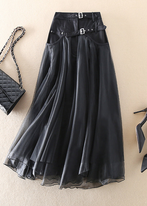 Damen-Tüllrock, Boho, Stil, Polyester, eleganter Fließrock-3