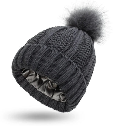 Variant image for Damenhut Gestrickt mit Satinfutter Winter-6