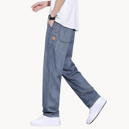 Herren-Jeans, gerader Schnitt, Stretch, Denim-4