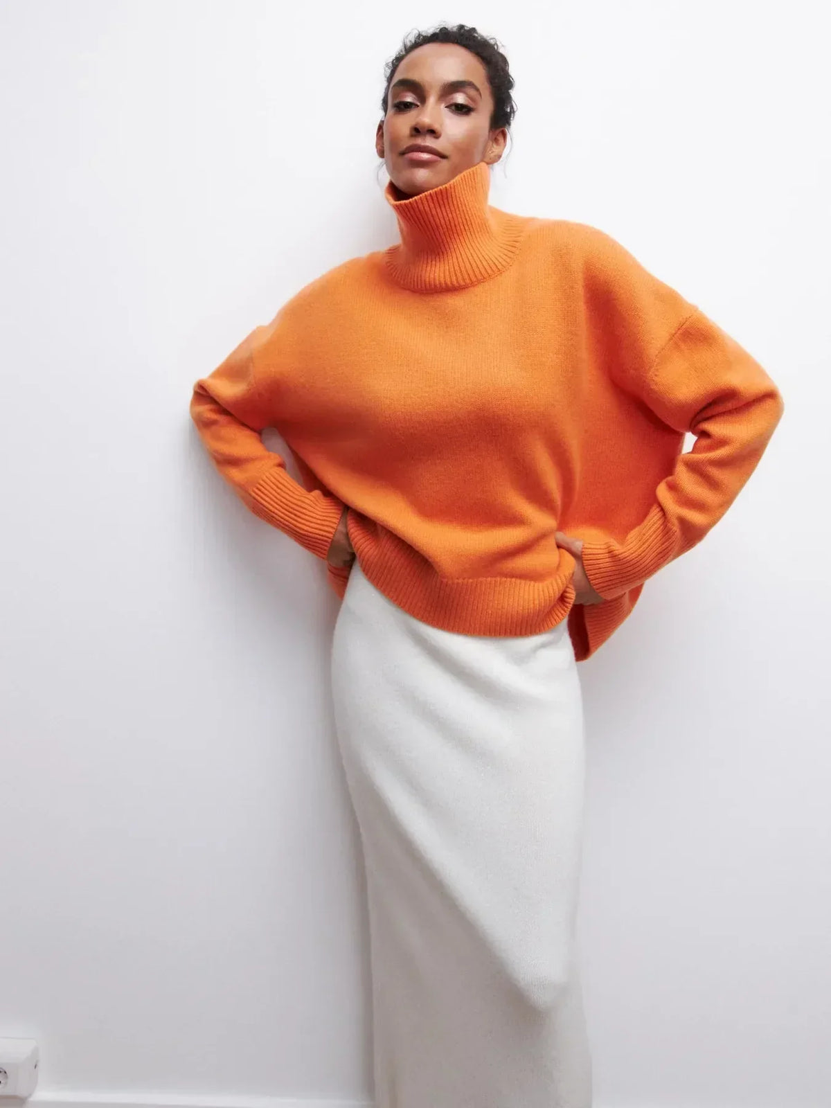 Damen-Rollkragenpullover, lässige Mikrofaser, Polyester 9