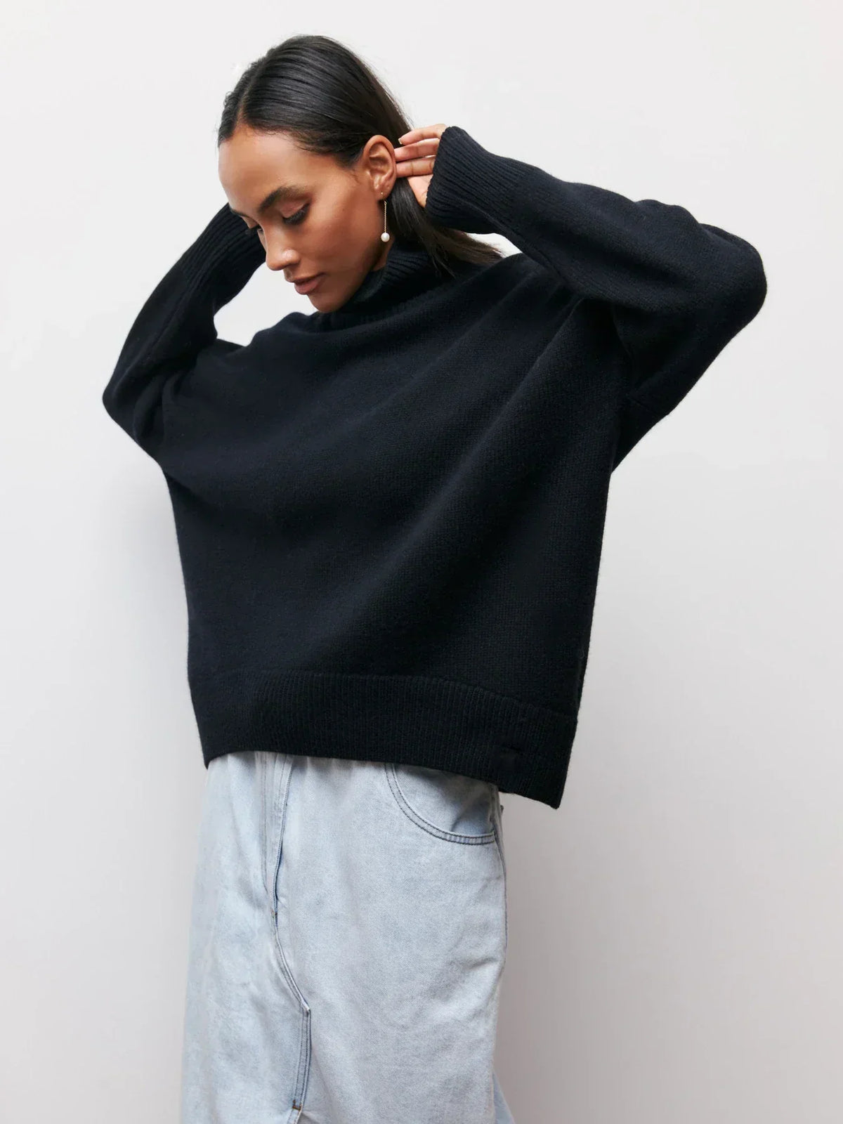 Damen-Rollkragenpullover, lässige Mikrofaser, Polyester 2