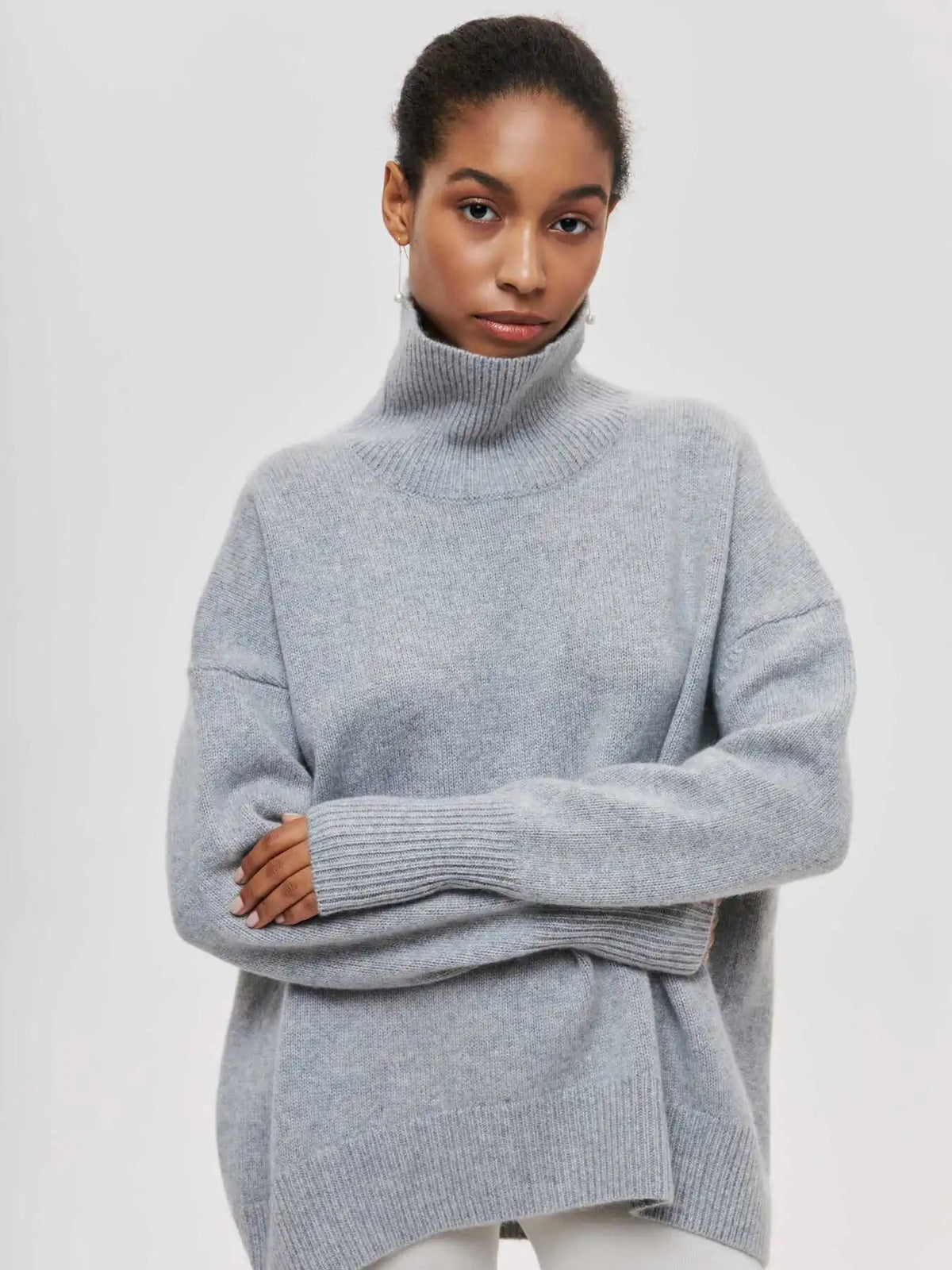 Damen-Rollkragenpullover, lässige Mikrofaser, Polyester 11