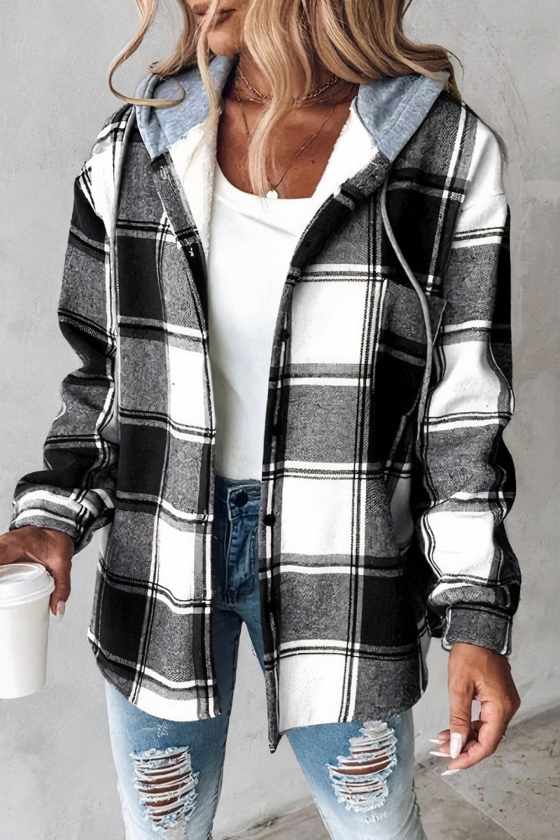 Variant image for Damenjacke Lässiger Stil Weiches Material mit Kapuze und Taschen-11
