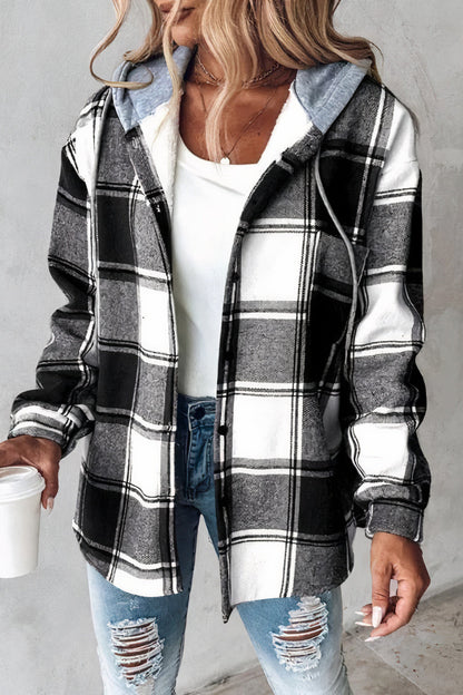 Damenjacke Lässiger Stil Weiches Material mit Kapuze und Taschen-2