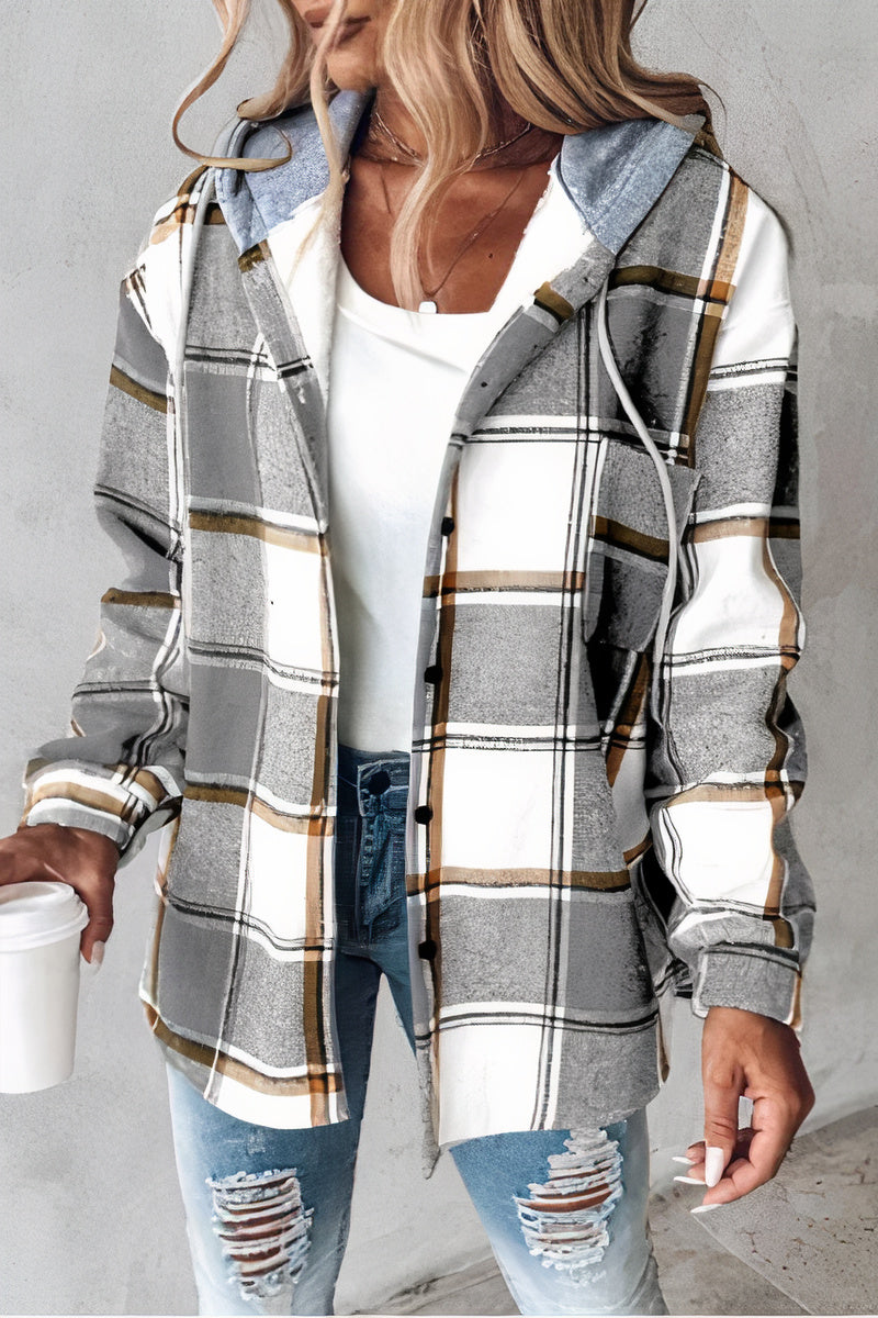 Variant image for Damenjacke Lässiger Stil Weiches Material mit Kapuze und Taschen-13