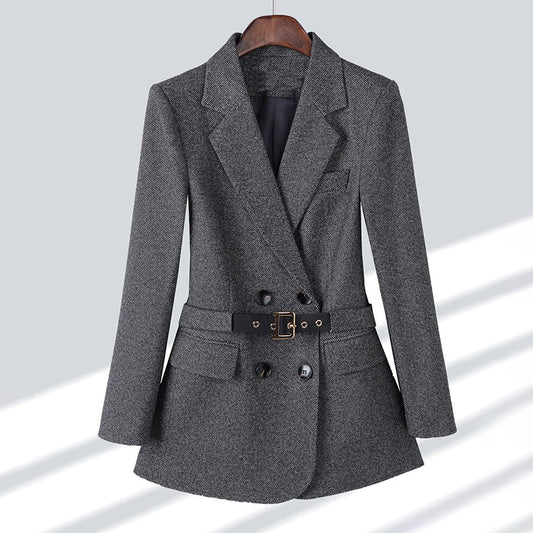 Damen Blazer Handgefertigt Klassischer Stil Hochwertiger Stoff-1