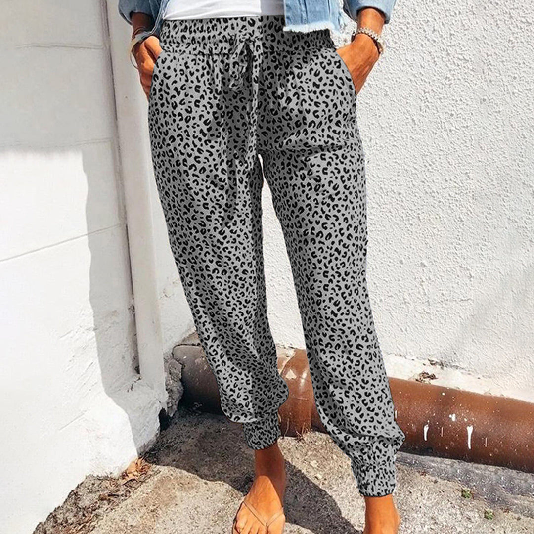 Variant image for Damen-Hose, Leopardenmuster, trendiger elastischer Stoff-14