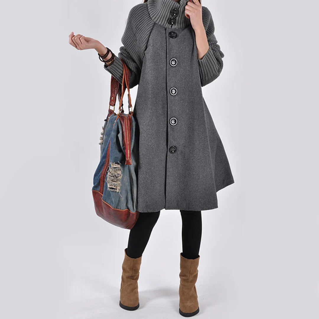 Damen Wintermantel Elegant Wolle Zeitloses Design-1