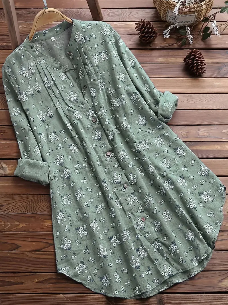 Damen Bluse Geblümt Romantische Rüschen Polyester 1