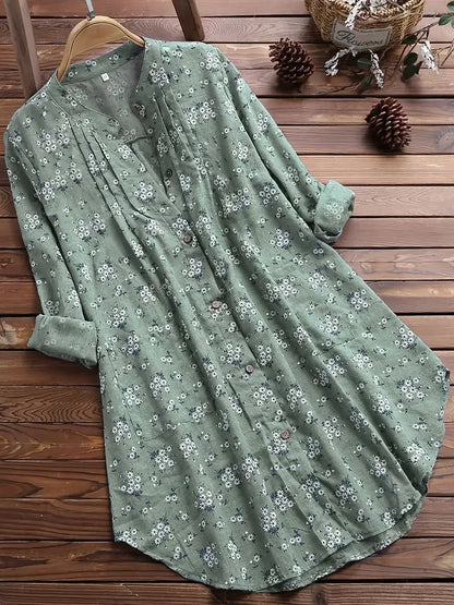 Damen Bluse Geblümt Romantische Rüschen Polyester 1