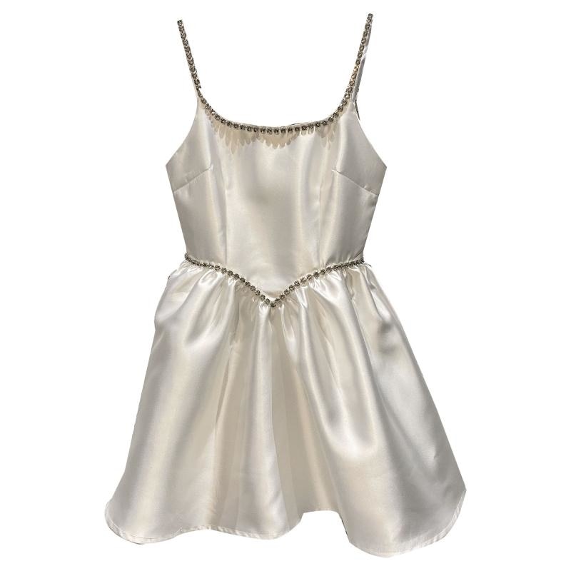 Damen-Minikleid, A-Linien-Form, Polyester, Spaghettiträger 4