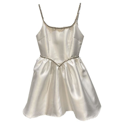 Damen-Minikleid, A-Linien-Form, Polyester, Spaghettiträger 4