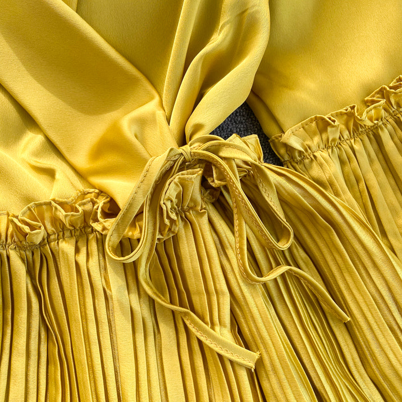 Damen Chiffonbluse mit Rüschen V-Ausschnitt Lange Ärmel-3