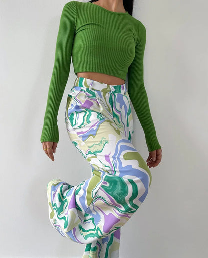 Damen-Set, zweiteilig, langärmelige Bluse, hochwertiger Stoff, Hose-5