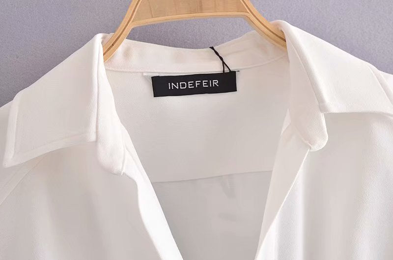 Damenbluse V-Ausschnitt Langarm Polyester eleganter Stil-3