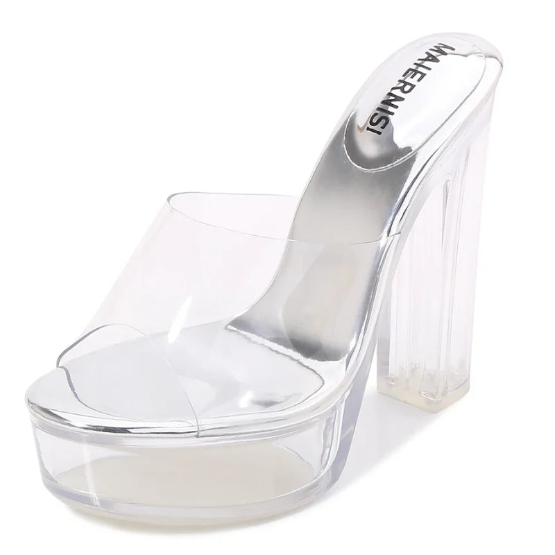 Variant image for Damen-Sandalen, hoher Absatz, Plateau, PVC-10