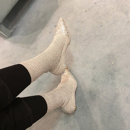 Damen-Ankle-Boots mit spitzer Spitze aus Synthetikmaterial-6