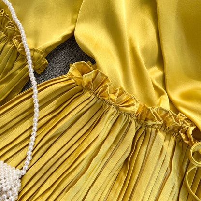 Damen Chiffonbluse mit Rüschen V-Ausschnitt Lange Ärmel-4