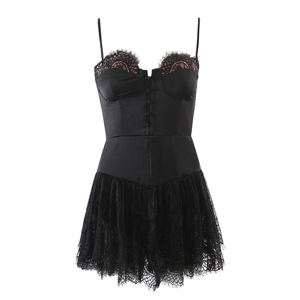Damen-Minikleid, glitzernd, Spaghettiträger, Synthetikfaser-1