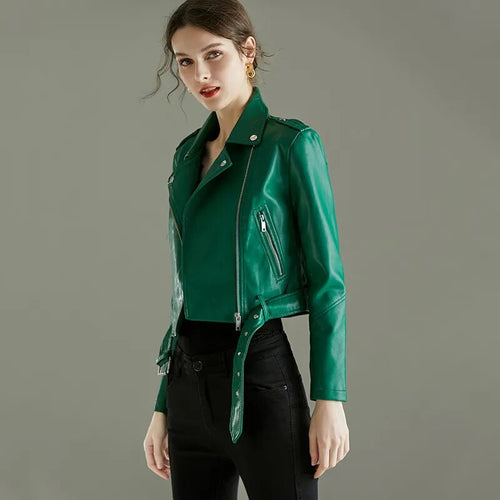 Damen-Lederjacke, elegant, veganes Leder mit optimaler Passform-1